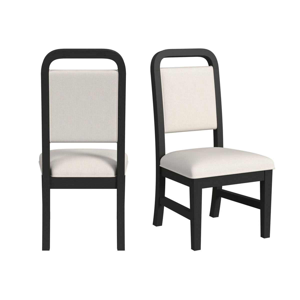 Ridgemont Fabric Dining Side Chair (Set of 2) in Black by Elements International, view 2
