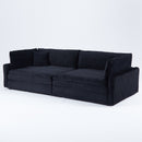 Elegant Corduroy Sofa With Throw Pillows And Backrests