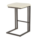 Roman - Industrial Counter Stool (Set of 2) - Antique Metal / Cream