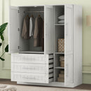 4 Door Wardrobe Armoire With 3 Drawers