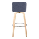 Toriano - Contemporary Fixed Height Barstool & Swivel With Round Footrest (Set of 2)