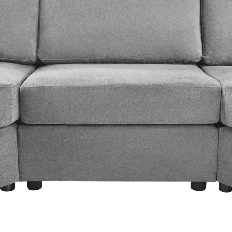 Modern 3 Seater Upholstered Sofa With Curved Design