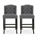 Vienna - Fabric Tufted Counter Stool With Nailhead Accents (Set of 2)
