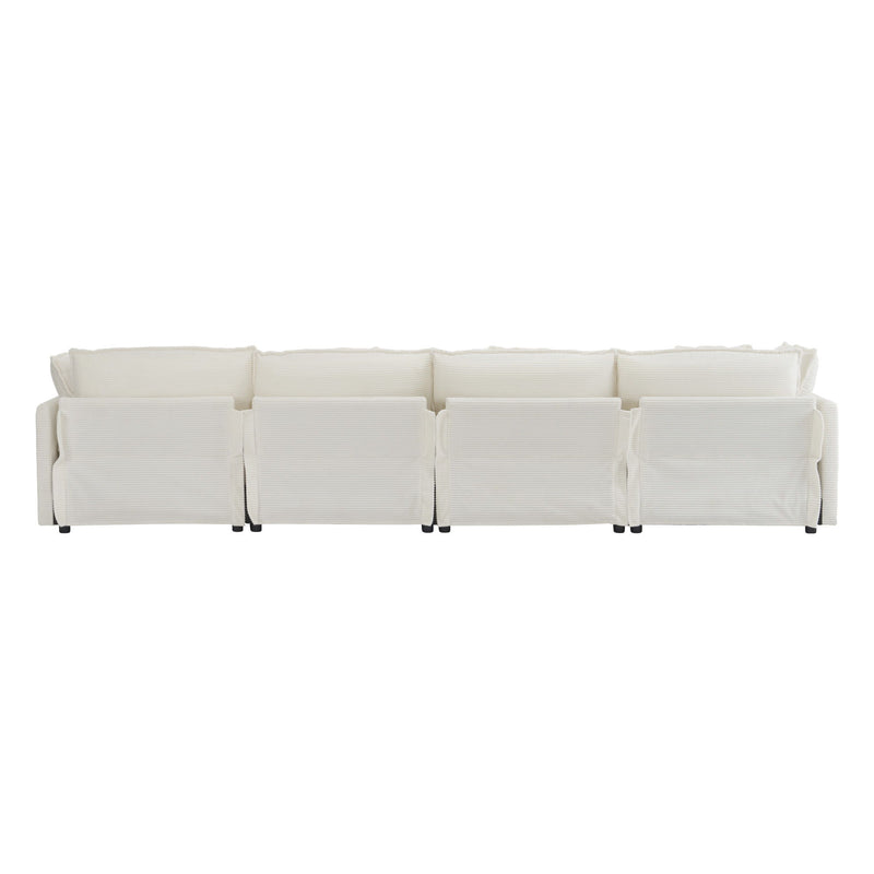 Modern Modular Sectional Sofa With Side Storage Pockets For Living Room