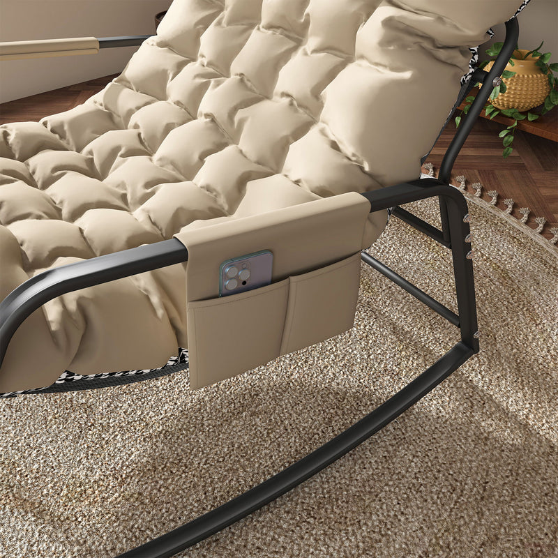 Rocking Chair With Storage, Cushions & Armrests