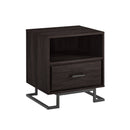 Contemporary 1 Drawer Nightstand - Charcoal