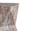 Round Outdoor Geometric End Table - Marble