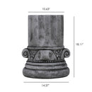 Outdoor End Table, Round Side Table For Patio And Garden - Antique Grey