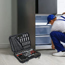 Tool Kit And Socket Wrench Set 216 Pieces Basic Portable Manual Repair Tool Set For Home Use Includes Case And Ratchet Wes And Wrenches - Black