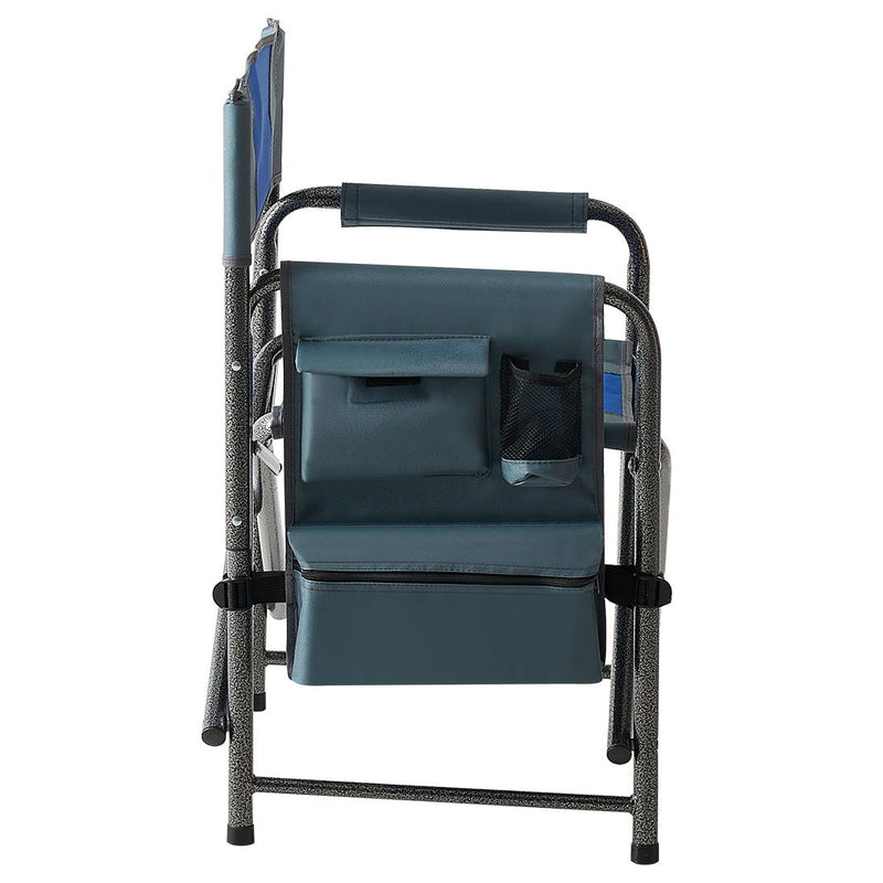 Padded Folding Outdoor Chair With Storage Pockets, Lightweight Oversized Directors Chair For Indoor, Outdoor Camping, Picnics And Fishing