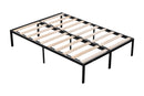 Metal Full Size Bed Frame with Wood Slats/ Heavy duty & Sturdy Metal Bed Frame/ Noise-free Wood Slats/ Quick Assembly/ No Box Spring Needed