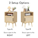 Nightstand, Side Table With Door And Open Shelf For Bedroom - Oak