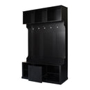 Hall Tree With 6 Hooks, Coat Hanger, Entryway Bench