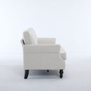 Rolled Arm Sofa With Nailhead Trim With Wooden Legs