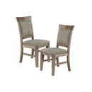 Dining Side Chair Set With Cushioned Back And Seat (Set of 2) - Weathered Gray / Natural