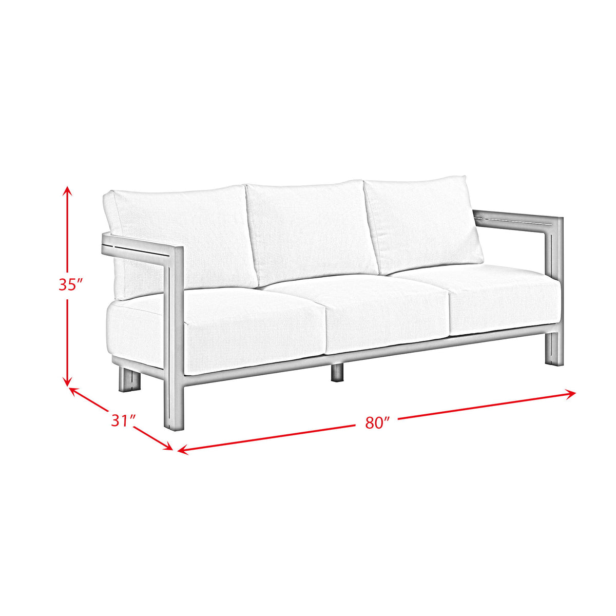 Playa Sofa With 2 Pillows in Dark Gray / Beige by Elements International, view 2