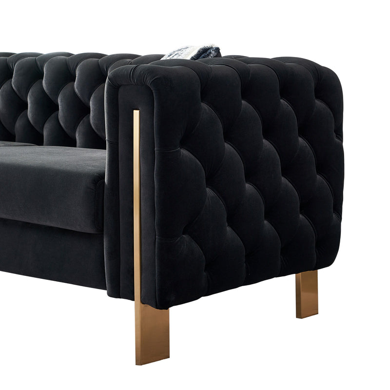 Chesterfield - Modern Tufted Velvet Living Room Sofa, 84.25''W Couch