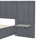 Upholstered Platform Bed With Big Headboard