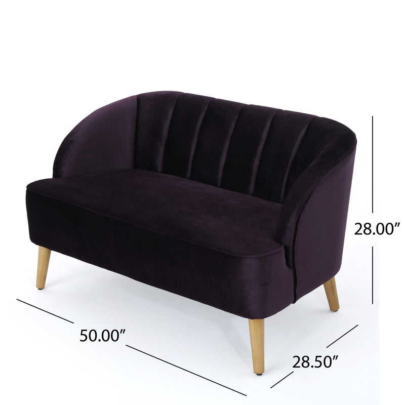 Modern Classic Shell Backed Loveseat