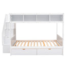 Bunk Bed With Shelfs, Storage Staircase And 2 Drawers