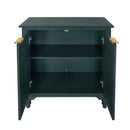 Hollow Carved 2 Door Accent Cabinet With Adjustable Shelf, Sideboard Buffet For Entryway, Living Room Or Bedroom - Blackish Green