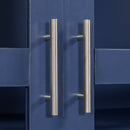 Kitchen Pantry, Freestanding Kitchen Storage Cabinet Display Cabinet With Glass Doors And 4 Built In Drawers For Living Room, Home Office - Blue