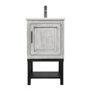 Modern Freestanding Bathroom Vanity With Ceramic Sink, Hot And Cold Faucet, 1 Door Cabinet & Open Shelf