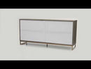 Paavan - Console Cabinet - White Marble Print Oak & Champagne