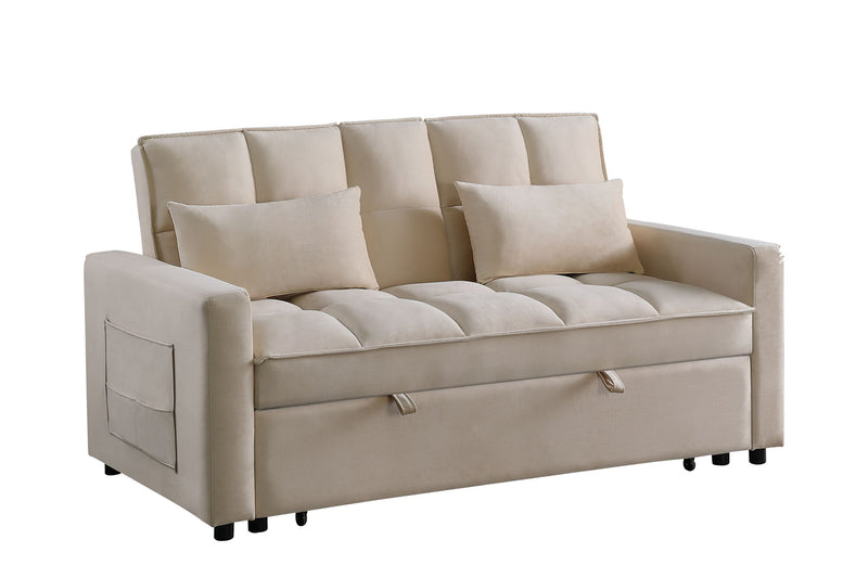 66.25'' Velvet Pull Out Sofa Sectional