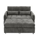 Loveseat Sofa Pull-Out Bed With Adjustable Backrest, 3 USB Ports And 2 Lumbar Pillows For Living Room