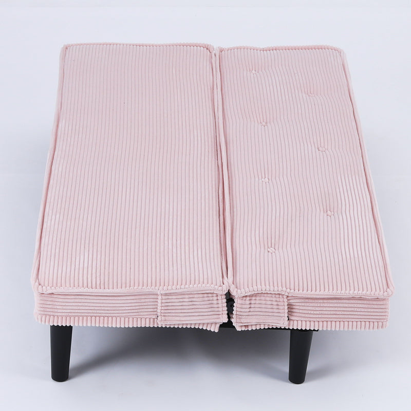 Versatile Corduroy Sofa Bed With Solid Wood Frame