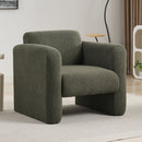 Modern Accent Chair Lambskin Sherpa Fabric Upholstered Comfy With Pillow