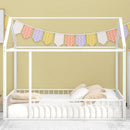 Metal Bed House Bed Frame With Fence