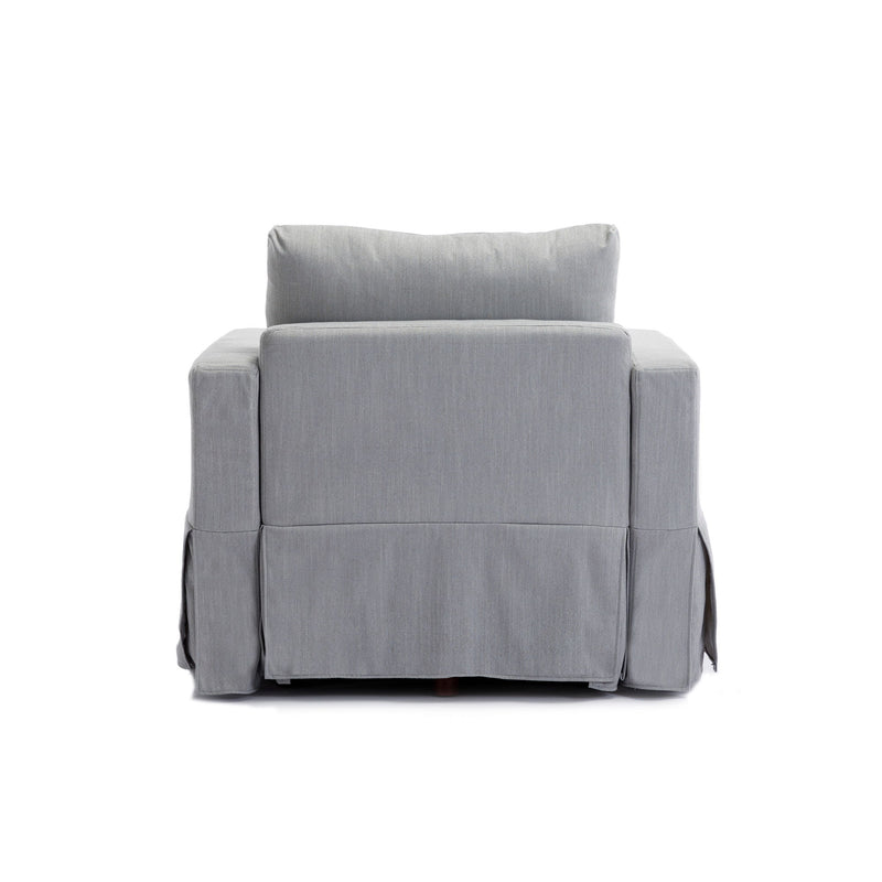 3 Seat Module Sectional Sofa Couch With 2 Ottoman For Living Room, Seat Cushion And Back Cushion Non-Removable And Non-Washable