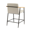 Mid Century Modern Counter Stool Set With Iron Frame