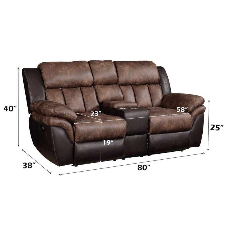 Jaylen - Loveseat - Toffee & Espresso Polished Microfiber