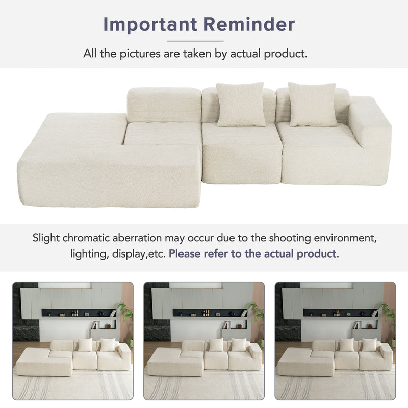 Sectional Sofa Full-Compressed Sofa Couch Free-Combined Sofa For Living Room