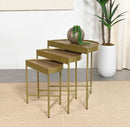 Tristen - 3 Piece Demilune Nesting Table - Brown And Gold - Atlantic Fine Furniture Inc