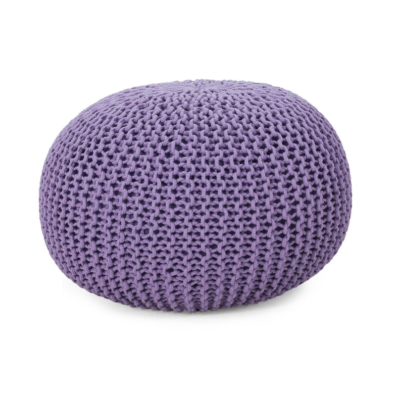 Belle - Modern Knitted Cotton Round Pouf