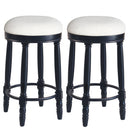 360° Swivel Wooden Barstools With Upholstered Seat, Counter Height (Set of 2)