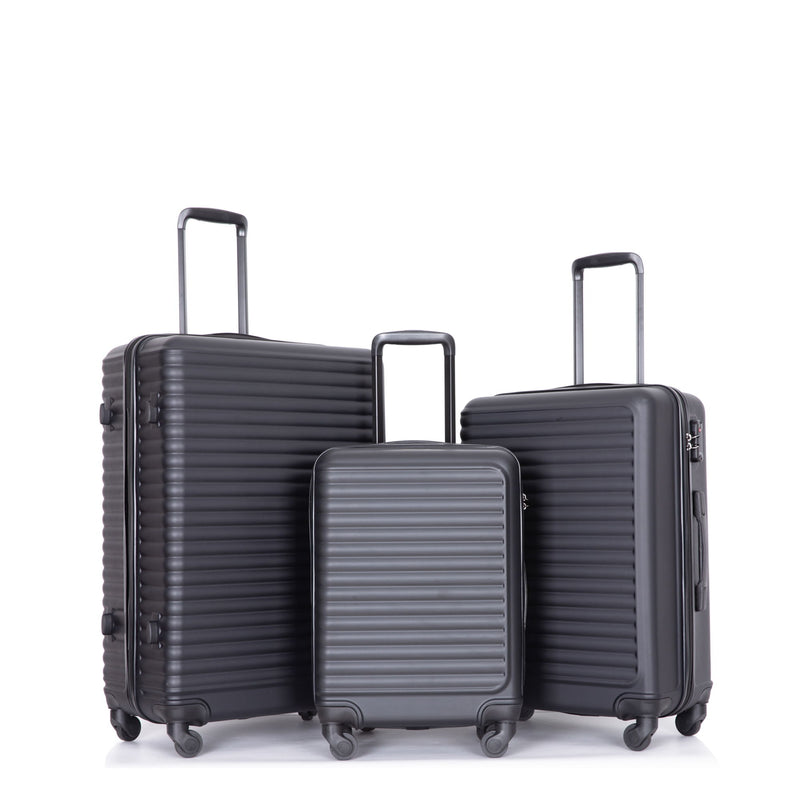 3 Piece Luggage Sets Lightweight Suitcase With Two Hooks, Spinner Wheels, Tsa Lock