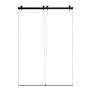 Frameless Double Sliding Soft Close Bathtub Shower Door, 5 / 16" Clear Nano Coated Tempered Glass And 304 Stainless Steel Handle - Matte Black
