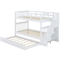 Stairway Bunk Bed With Storage And Guard Rail For Bedroom