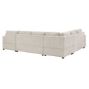 Oversized Sectional U-Shaped Sofa With Chaise Lounge And Three Soft Throw Pillows