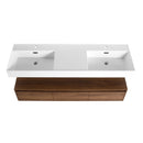 Contemporary Wall Mounted Bathroom Vanity With Dual Resin Sink And Soft Close Drawer