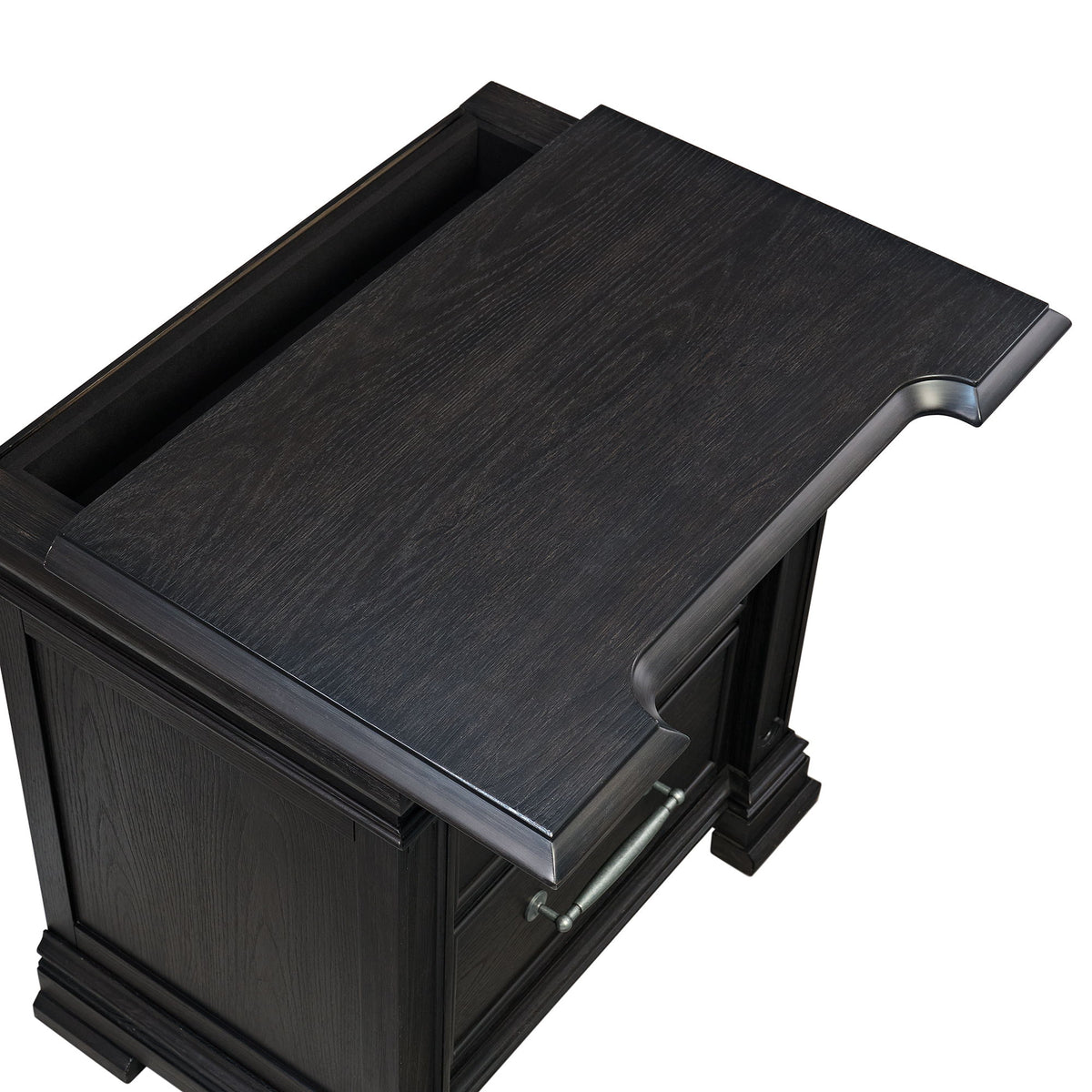 Kings Court 3-Drawer Nightstand (Sliding Top) in Black by Elements International, view 5