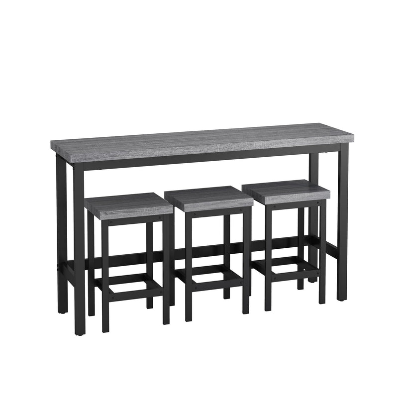 Modern Design Long Dining Table Set With 3 Stools