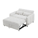 Loveseat Sofa Pull-Out Bed With Adjustable Backrest, 3 USB Ports And 2 Lumbar Pillows For Living Room