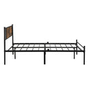 ModerMetal Bedframe With Wood Panel Headboard