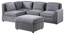 Modular Corduroy Sectional Sofa, Convertible L Shaped Couch Sofa with Storage,  5 Seat Sofa Couch for Living Room, Dark Gray